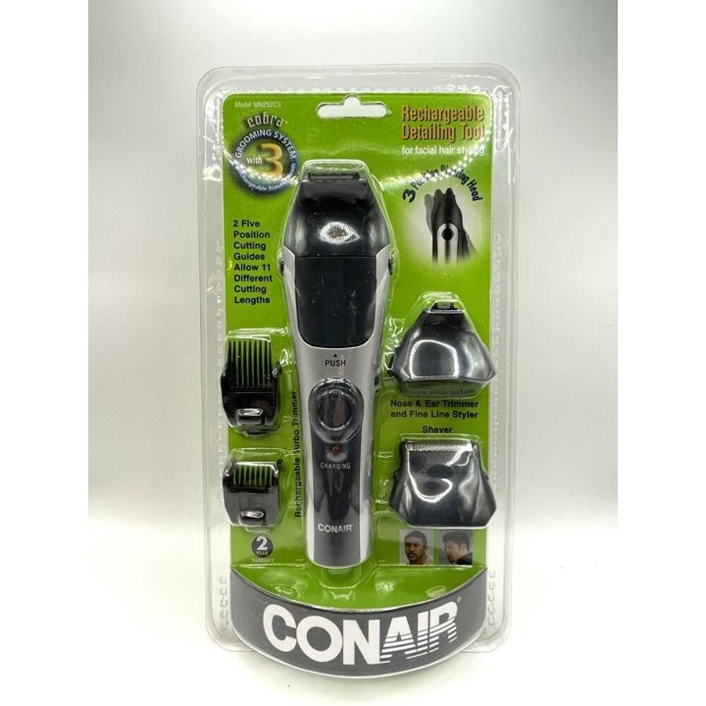 Conair Rechargeable Facial Hair Detailing Styling Tool Grooming Systm-NIB sealed